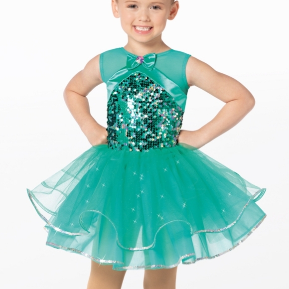 Weissman Other - Weissman Girls Blue/Green Sequin Ballet Dance Costume